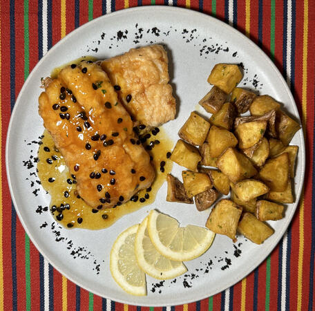 Filete de espada com molho de Maracujá